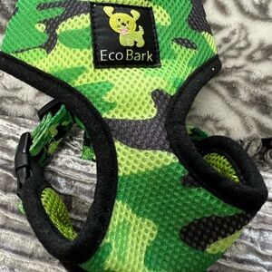 EcoBark Green Camouflage Dog Harness